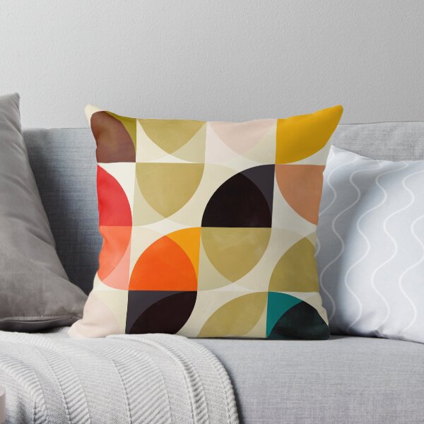 mid century 4 Throw Pillow