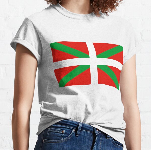 Basque T-Shirt Souvenir de carte et drapeau Basque 