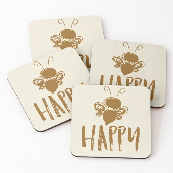 Aperçu de l'œuvre Motivational Inspirational and Positive quote - bee happy typography text art by Word Fandom - wordfandom créée et vendue par Kerry Pritchard.
