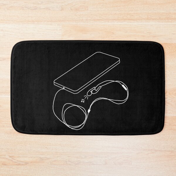 Item preview, White Outline of a Phone with EarBuds designed and sold by Rocket-To-Pluto.
