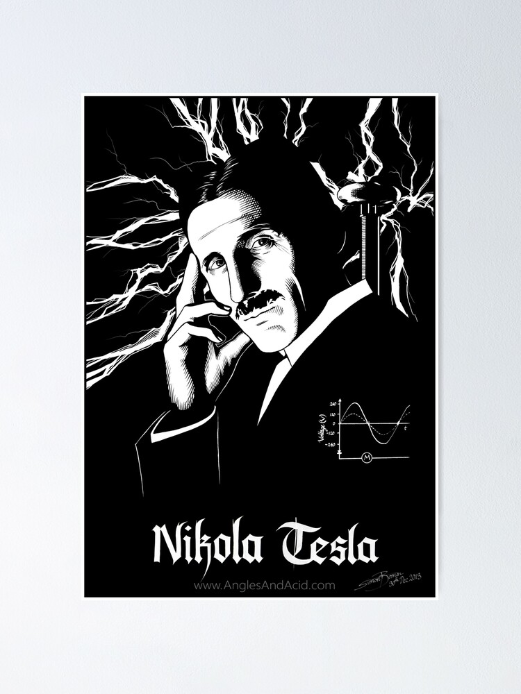 Alternate view of Nikola Tesla Poster