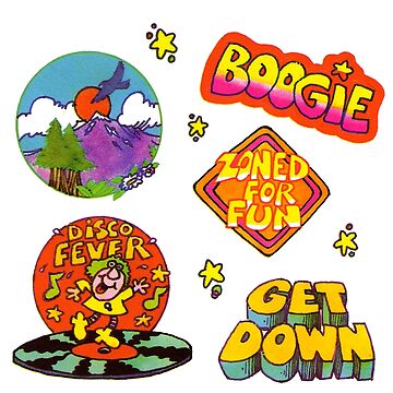 70s sticker pack Sticker for Sale by Retrorockit