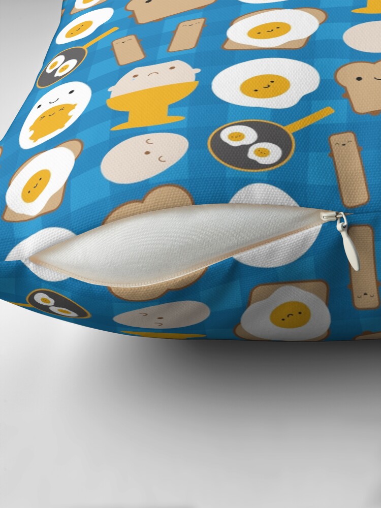 Thumbnail 2 of 4, Pillow, Kawaii Eggs For Breakfast designed and sold by marcelinesmith.