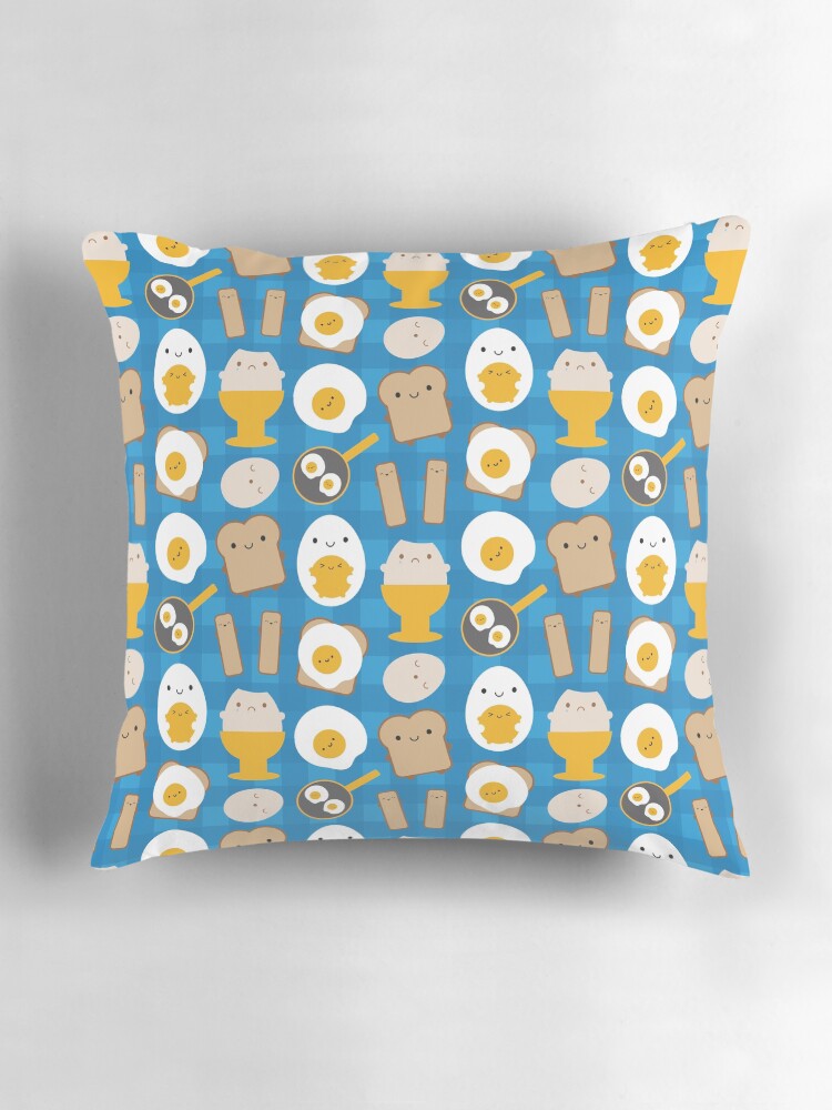 Thumbnail 3 of 4, Pillow, Kawaii Eggs For Breakfast designed and sold by marcelinesmith.