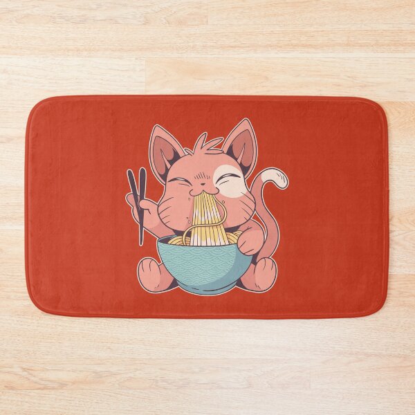 Item preview, sweet kitten eats ramen noodles designed and sold by DerSenat.