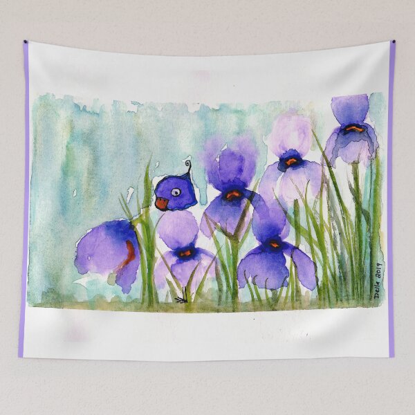 Item preview, Peek a Boo Bird hiding in Irises designed and sold by DefinitelyDella.