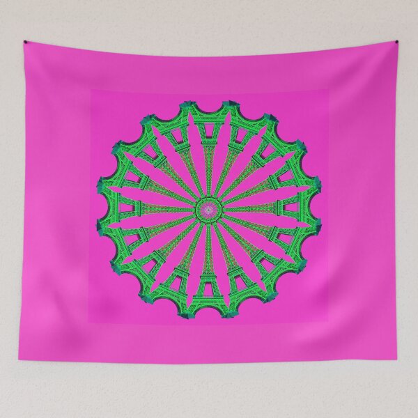 Item preview, Eiffel Wheel - green on magenta designed and sold by KissStudios.