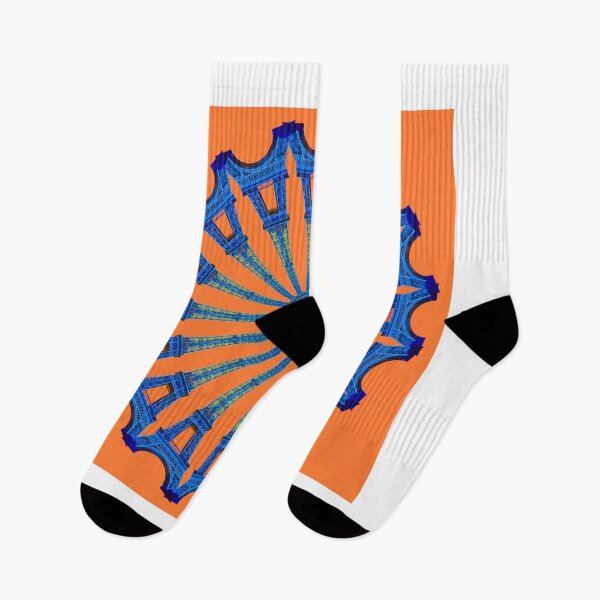 Item preview, Eiffel Wheel - blue on orange designed and sold by KissStudios.