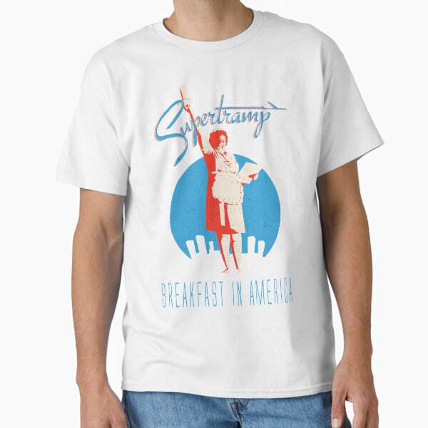 Artikel-Vorschau von Supertramp Frühstück in Amerika T-Shirt / Klar, designt und verkauft von Retro Prog TShirt.
