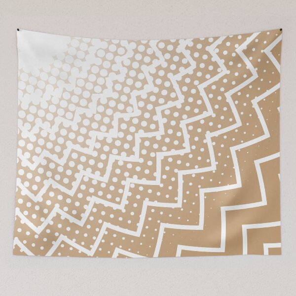 Item preview, Beige White Radial Zig Zag Halftone designed and sold by Zethinova.