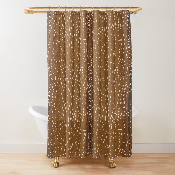 Deer Shower Curtain Rustic Wildlife Forest Buck Doe Hunter Cabin Bathroom New