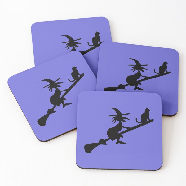 Item preview, Witch and cat on broom designed and sold by claudiasartwork.