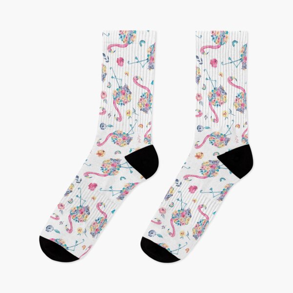 Item preview, Floral Flamingo in Pastel Rainbow Colors designed and sold by Gingerlique.