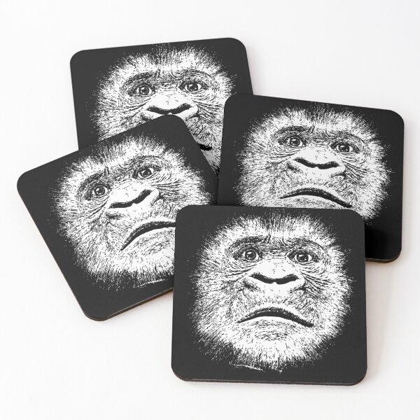 Item preview, Gorilla Face Portrait Wildlife Art Design for Ape Lovers designed and sold by webdango.