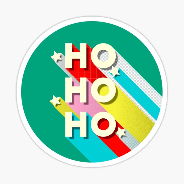 HO HO HO Christmas Typography Sticker