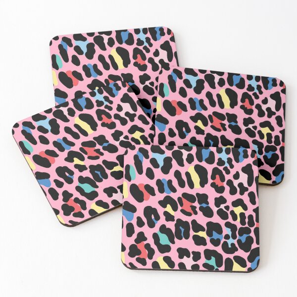 Rainbow leopard by Elebea Coasters (Set of 4)