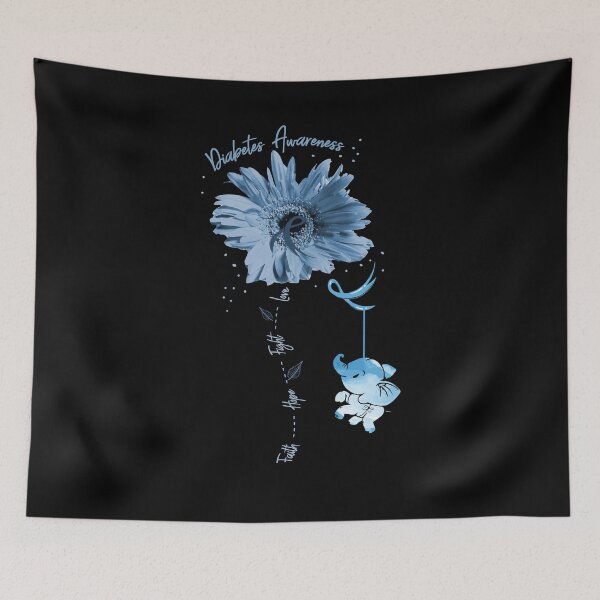 Item preview, Faith Hope Fight Love Elephant Sunflower Diabetes Awareness Gift designed and sold by Dressed For  Duty.