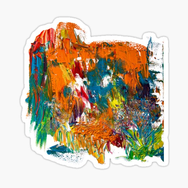 Palo Duro - a Vibrant Abstract Oil Painting Sticker