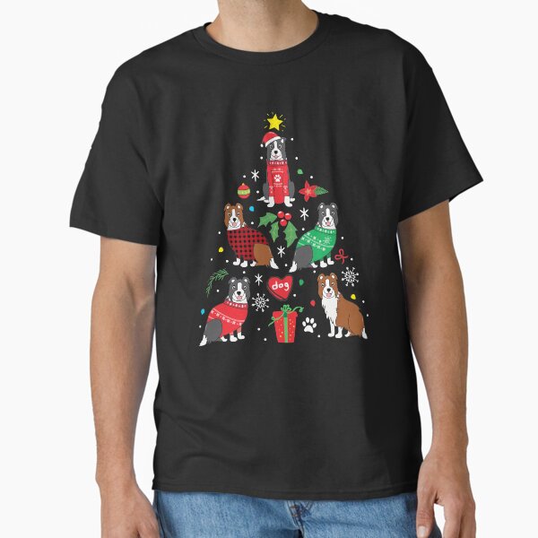 Vista previa del artículo con la obra «Border Collie Christmas Ornament Tree», diseñado y vendido por rafaeltto.