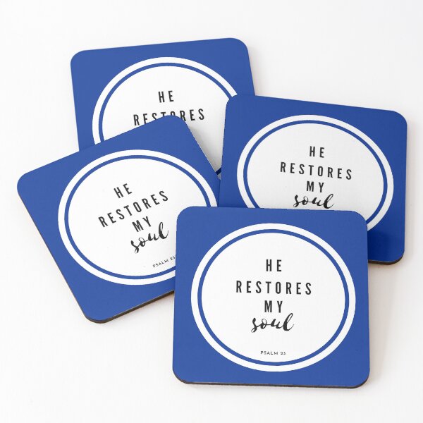 Item preview, He restores my soul Christian quote designed and sold by pureheartvision.