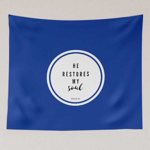 Item preview, He restores my soul Christian quote designed and sold by pureheartvision.