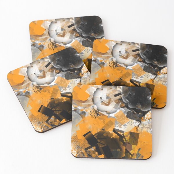 Item preview, Orange black and white abstract grunge doodle  designed and sold by siwabudda.