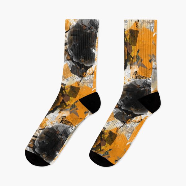 Item preview, Orange black and white abstract grunge doodle  designed and sold by siwabudda.