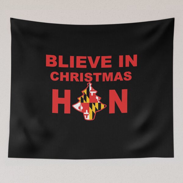 Item preview, Believe in Christmas, Hon B'lieve, Blieve Baltimore Hon Maryland Flag Christmas Tree designed and sold by Draculaura2009.