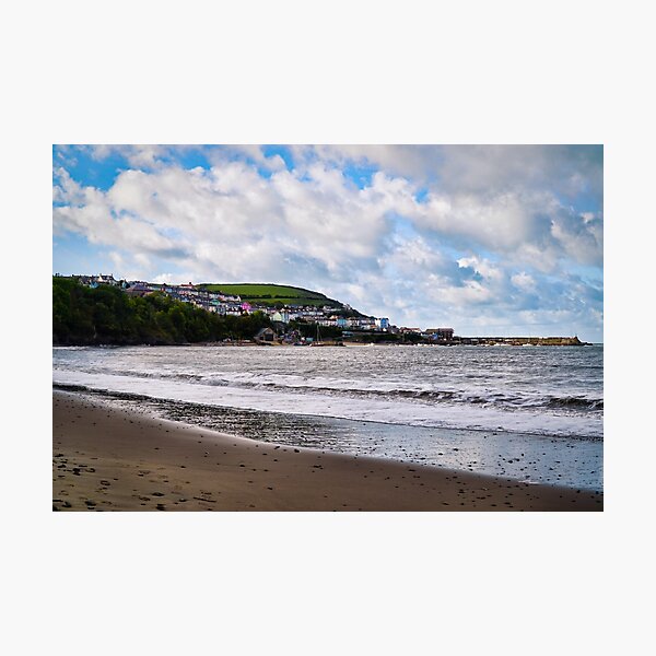 Item preview, New Quay Coastline - Clouds & Rough Ocean Waves - Ceredigion, Wales designed and sold by Harmony Of The Mind.
