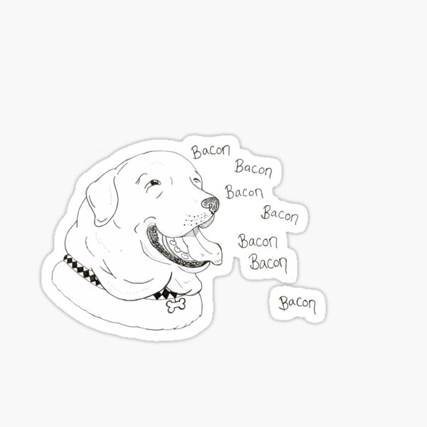 Bacon Happy Labrador Sticker