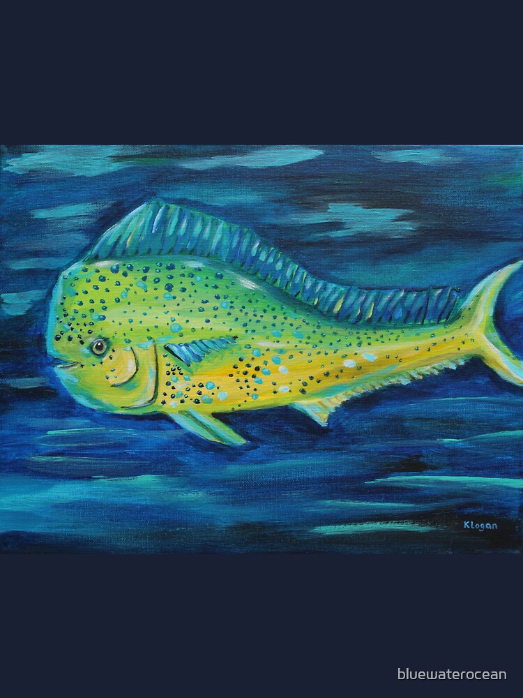 Little Dorado Mahi Mahi fish acrylic painting by Kristin Logan