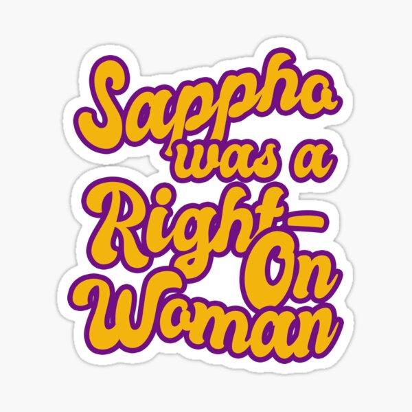 Vista previa del artículo con la obra «Safo era una mujer correcta», diseñado y vendido por heylesbians.