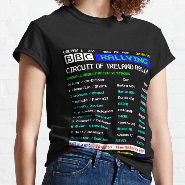 6R4.net - 1986 Circuit of Ireland Rally Ceefax Classic T-Shirt