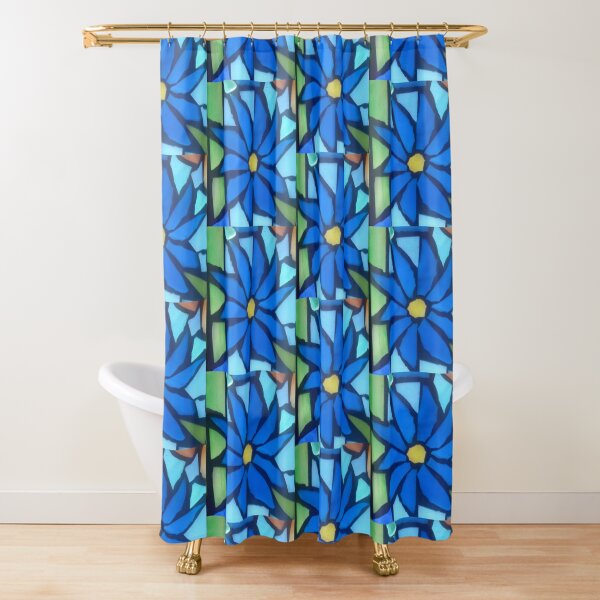 Blue Blossom Shower Curtain