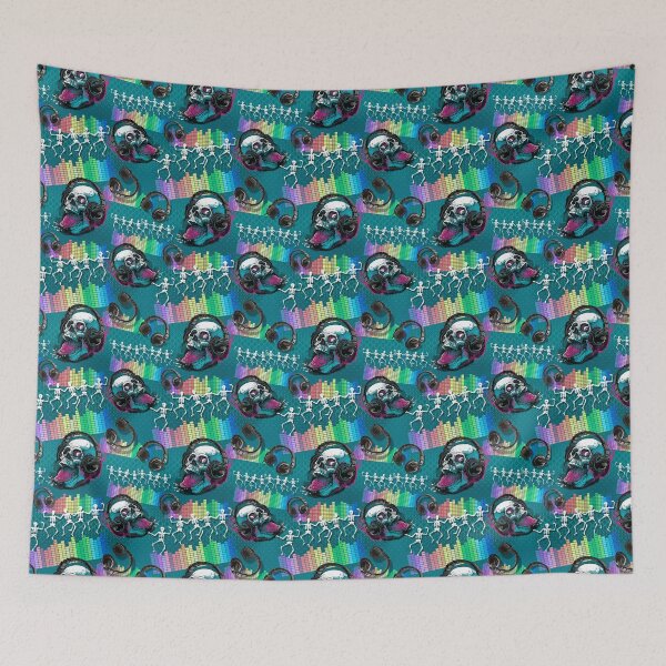 Item preview, Raspberry Skull Headphones and Beats Pattern designed and sold by MudgeStudios.