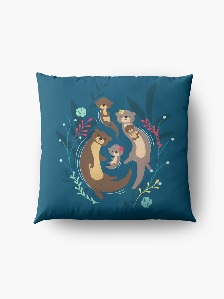 Alternate view of Otter Family Floor Pillow