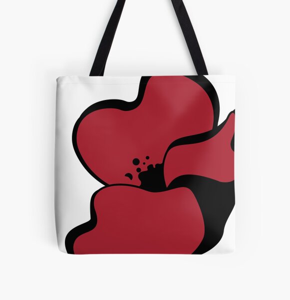 Red Poppies All Over Print Tote Bag