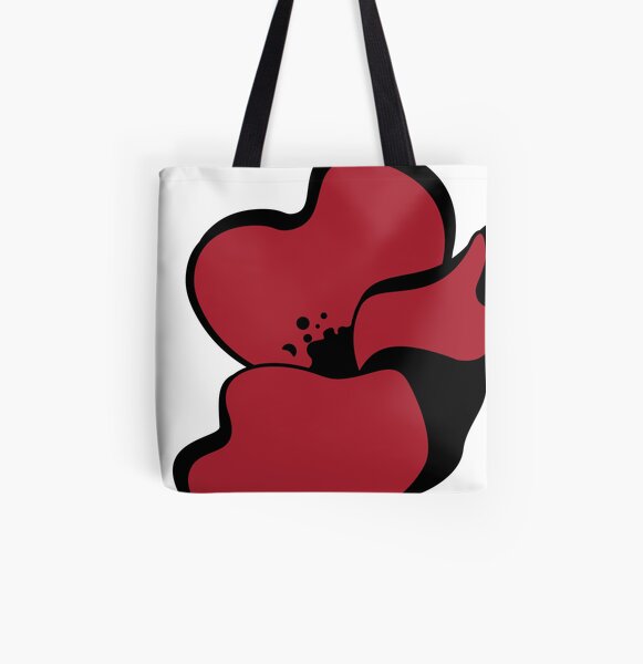 Red Poppies All Over Print Tote Bag