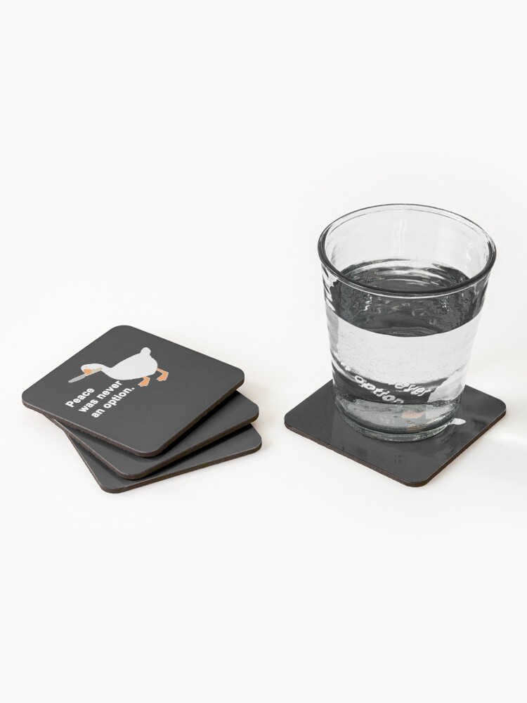 Alternate view of Peace Was Never An Option Goose Game Coasters (Set of 4)