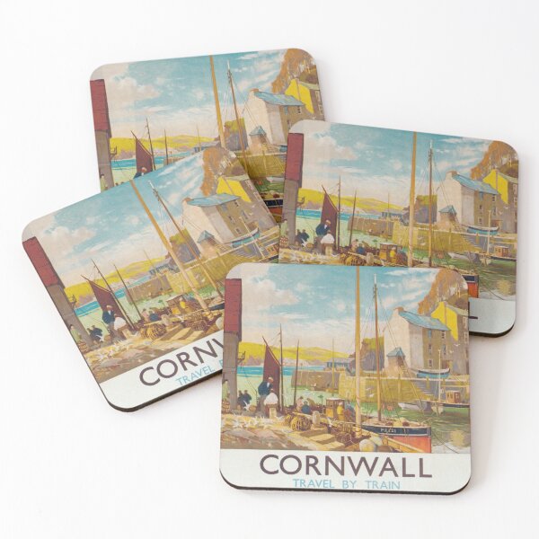 Item preview, Cornwall, England Vintage Travel Poster designed and sold by vintagevivian.