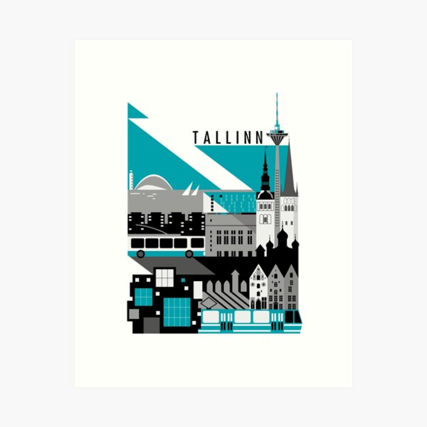 Aperçu de l'œuvre Tallinn Sini-must-valge. créée et vendue par Liis Roden.