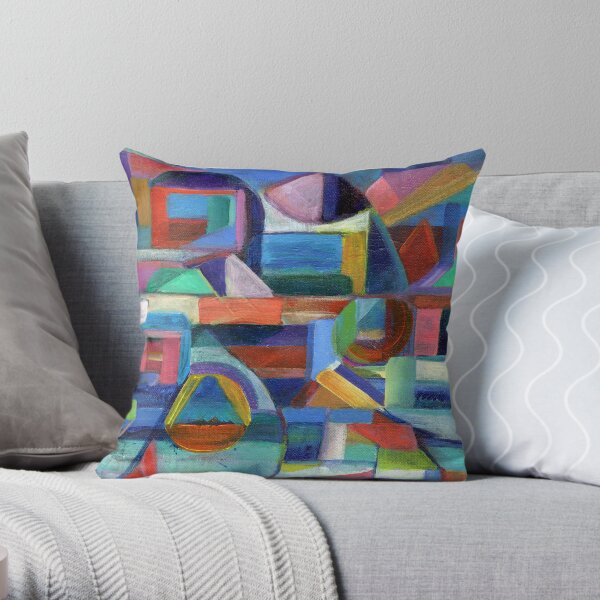 Balance. A geometric, abstract expressionist acrylic painting by Pamela Parsons Throw Pillow