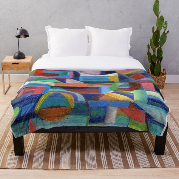 Balance. A geometric, abstract expressionist acrylic painting by Pamela Parsons Throw Blanket