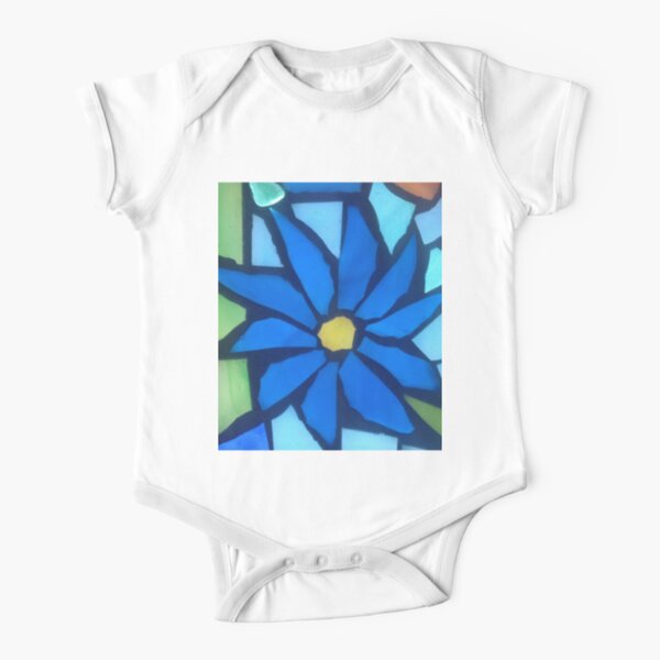 Blue Blossom Short Sleeve Baby One-Piece