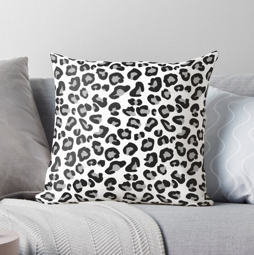 Grey leopard print outlet pillows