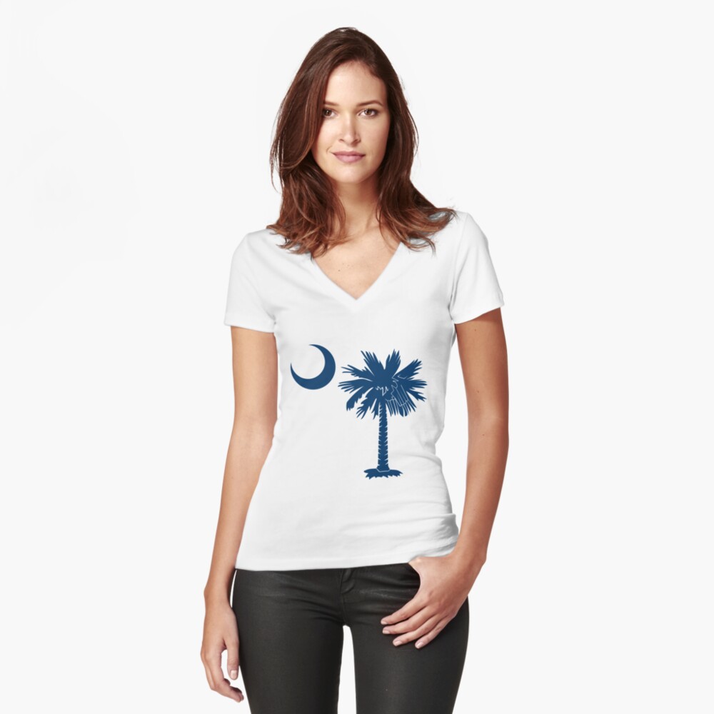 Item preview, Fitted V-Neck T-Shirt designed and sold by palmetto.