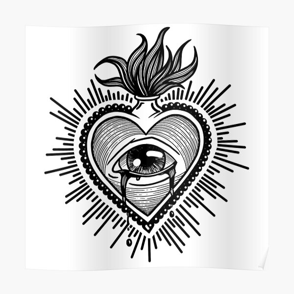 Crying Heart Posters Redbubble