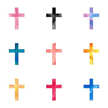 Cute Christian Watercolor Floral Cross Sticker for Sale by ChristianStore