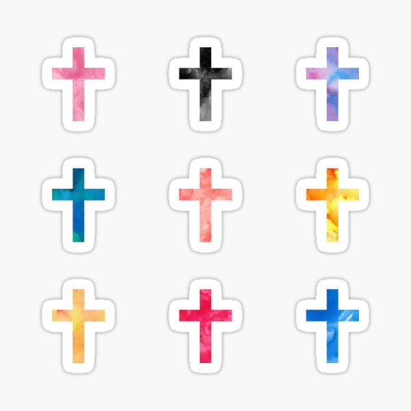 Cross Stickers | Religious Stickers | Christian Stickers | Inspiration  Words And Crosses Stickers - 18 Pieces (nm5238047)