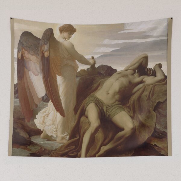 Item preview, Frederic Leighton - Elijah in the Wilderness - Circa 1877 - Oil on Canvas designed and sold by CrankyOldDude.